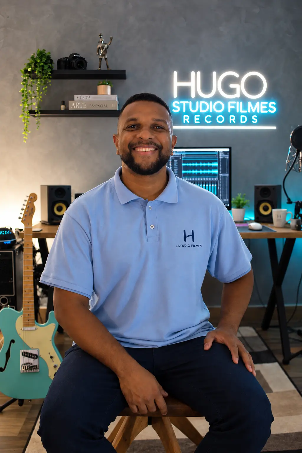 Hugo Leonardo Coelho no estúdio